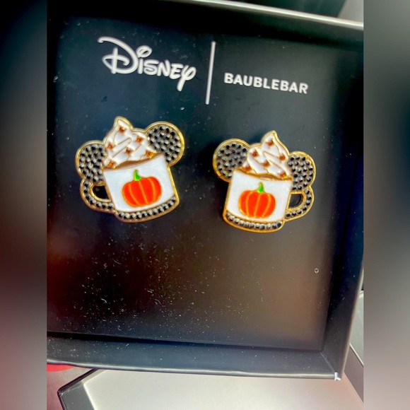 Disney X Baublebar Mickey Pumpkin Spice Earrings - Picture 1 of 2